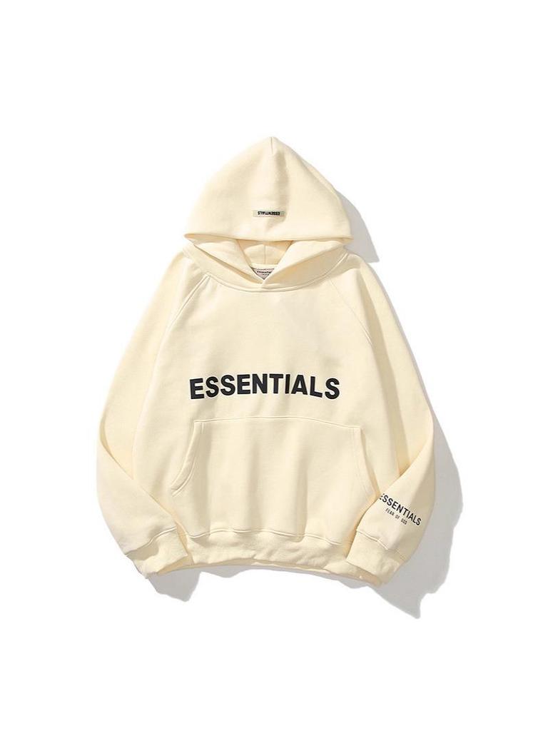 Fear of God Essentials Unisex Fleece Hoodie - Trendy Printed Sweatshirt