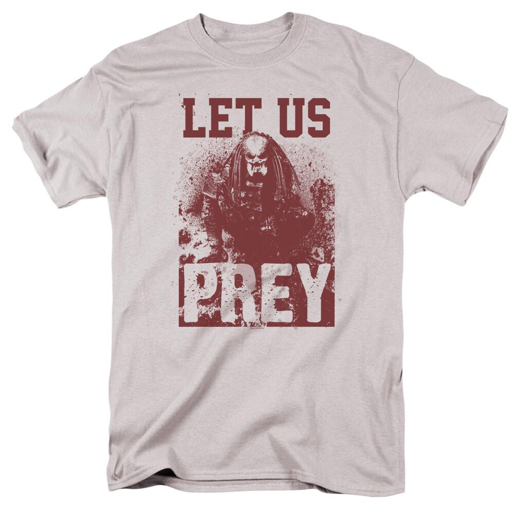 Predator Let Us Prey T Shirt Licensed Sci-Fi Alien Movie Retro Classic Silver XL