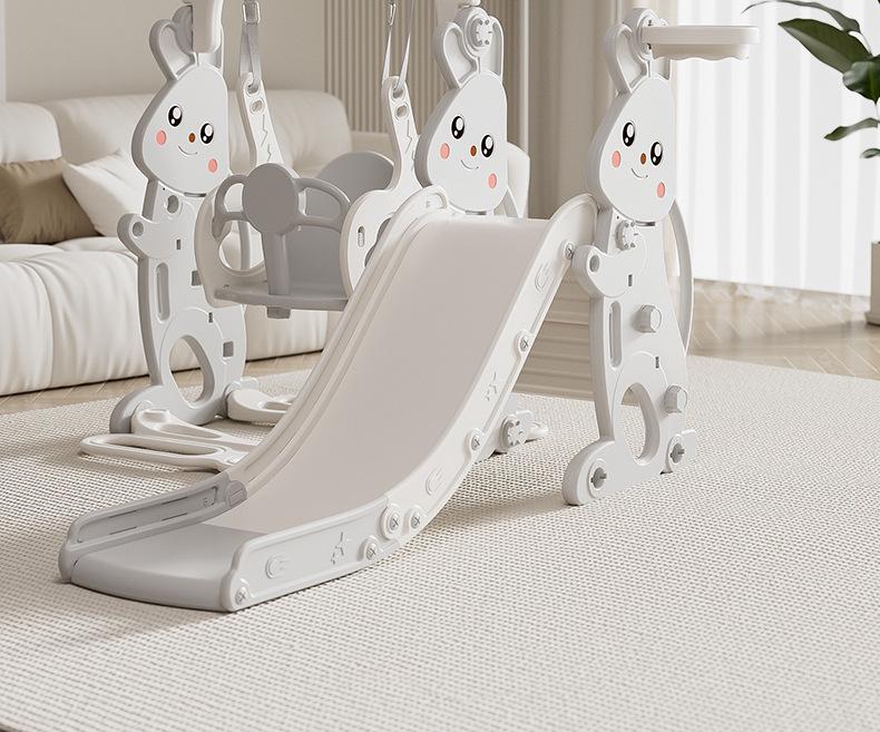 Children's Indoor 3-in-1 Slide & Swing Set for Ages 2-10