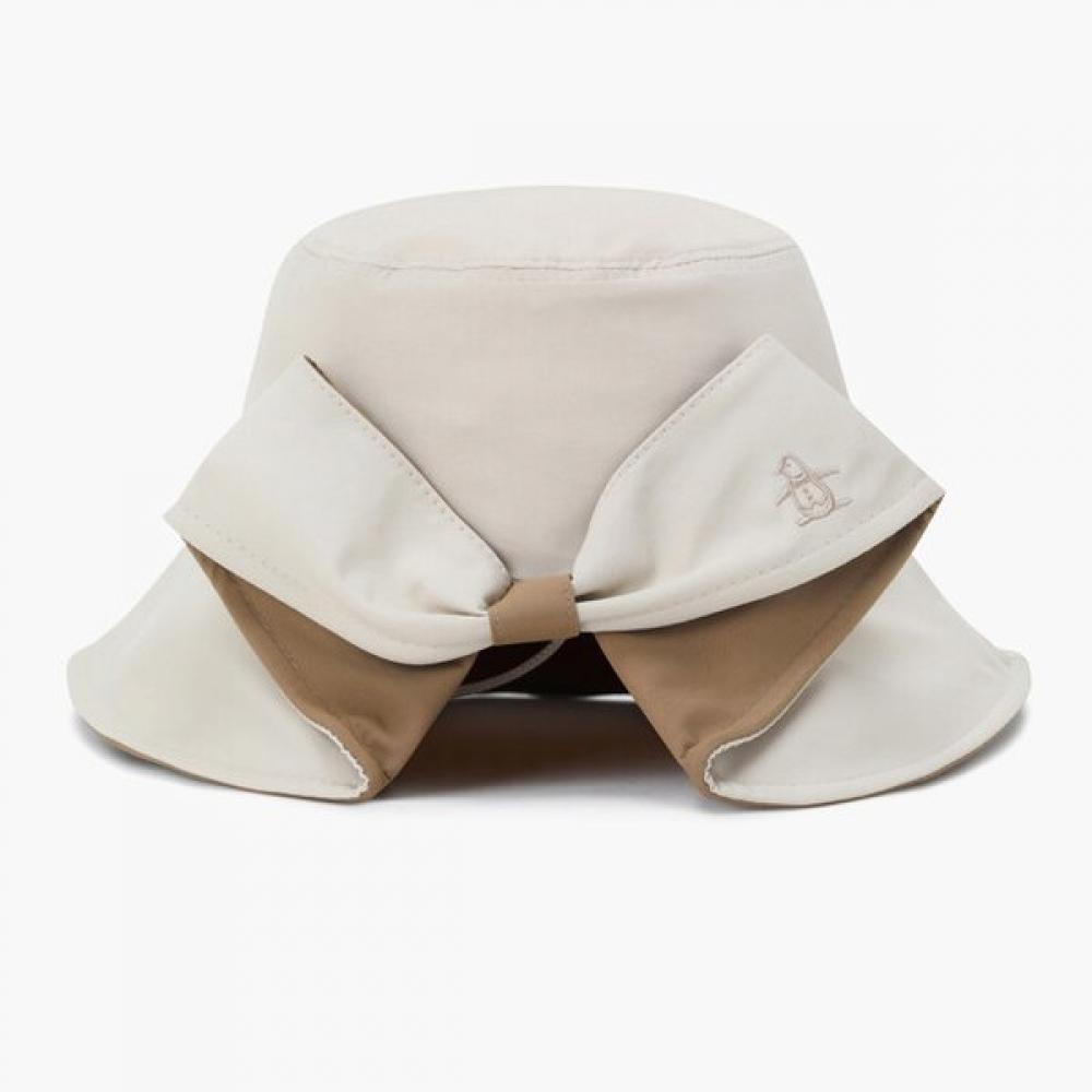 Munsingwear Women Big Ribbon Bonnet Hat Light Beige Mr322lcp82