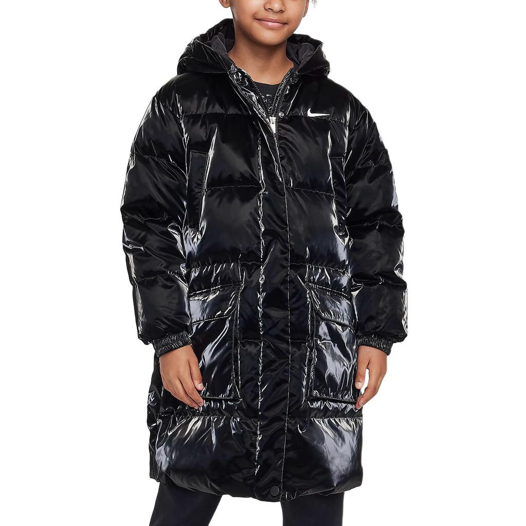 Nike Down Jacket Swoosh Casual Simple Fashion Kids Jackets Black HQ8613-010