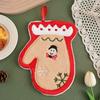 1Pc Comfortable Plush Christmas Hand Towel, Hangable Hand Towel, Santa Claus Gingerbread Bell Snowman Reindeer Christmas Glove Hand Towel, Cute