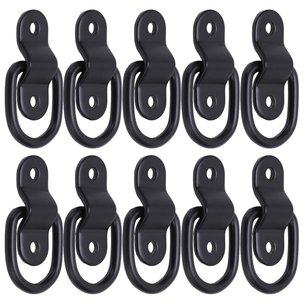 10 Sätze Zurrösen Multifunktionale Hochfeste Oberflächenmontage D-Ringe für Sicheres Sichern von Ladung Schwarz