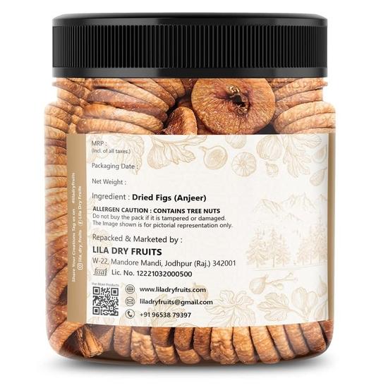 LILA FRUTTA SECCA Fichi Secchi Naturali 500 g | Fichi Secchi per Snack Sani, Dieta e Colazione | Ricca Fonte di Fibre, Calcio e Ferro