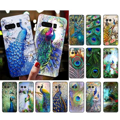 Etui na telefon Google Pixel 7 Pro 7 6A 6 Pro 5A 4A 3A Pixel 4 XL Pixel 5 6 4 3 XL 3A XL 2 XL Etui z piórami pawia Funda
