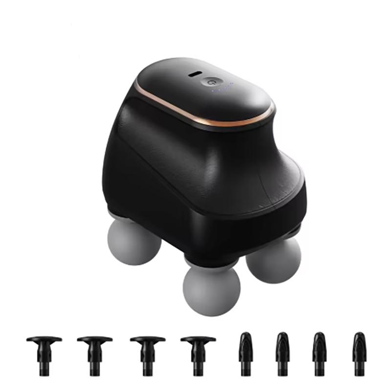 

Портативный ручной фасциальный пистолет 4 головки высокочастотный вибрационный массажный пистолет глубокотканный мышечный шея плечо расслабление массаж тела Type C Charge чёрный