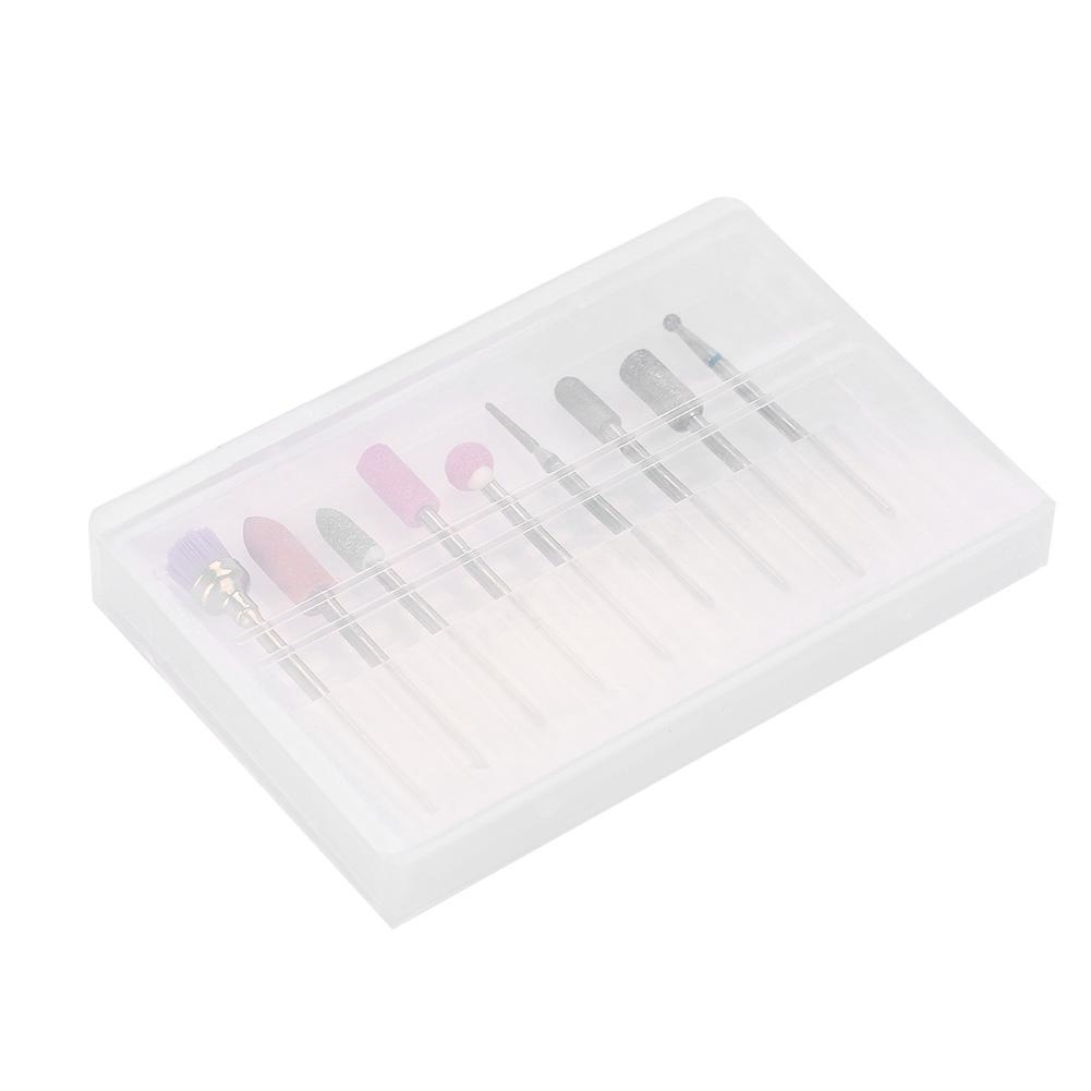 9Pcs Emery Nail Drill Bits Set Polishing Tools Grinding Head for Manicure Drills Machine