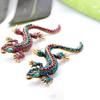 Unisex Brooch Pin Lizard Colorful Rhinestones Jewelry Vintage Long Lasting Blazer Brooch Clothes Decor