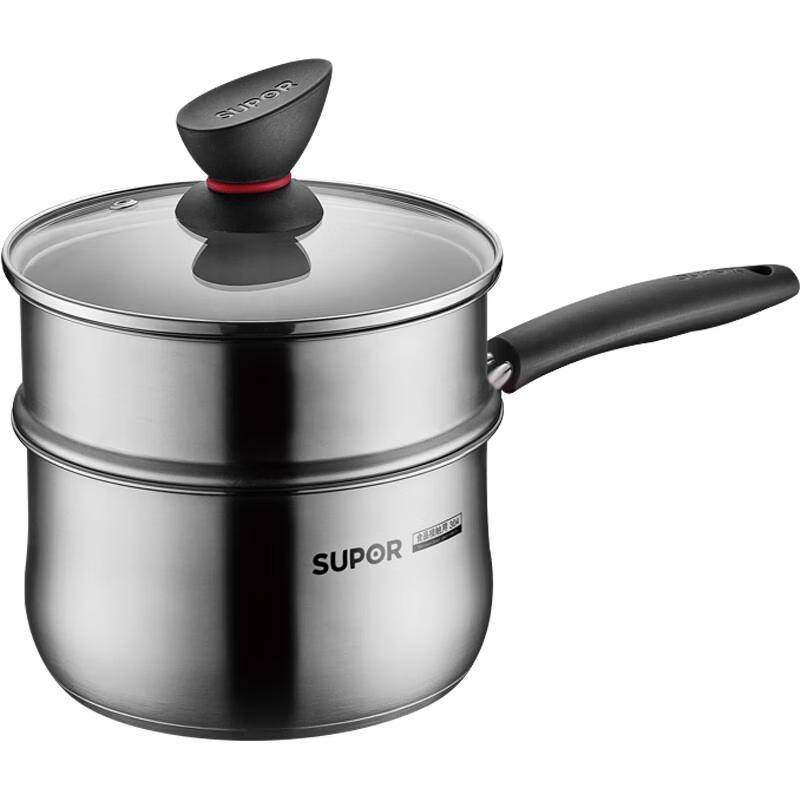 SUPOR 16cm 304 Stainless Steel Milk Pot with Steamer