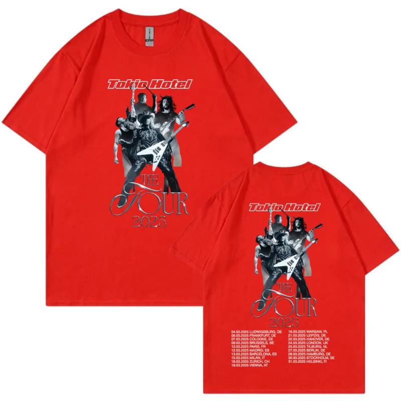 GerUnisex Rock Band Tokio Hotel The Tour 2025 T Shirts Unisex Hip Hop Punk Gothic Tshirt Cotton Casual Loose Short Sleeve Tshirts
