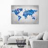 Canvas Print, Pomegranate World Map On Concrete