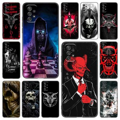 Satanic Scary Skull Telefoonhoesje Voor Samsung Galaxy A21 A30 A50 A52 S A13 A22 A32 A33 A53 A73 5G A11 A12 A31 A51 A70 A71 A72 Hoes