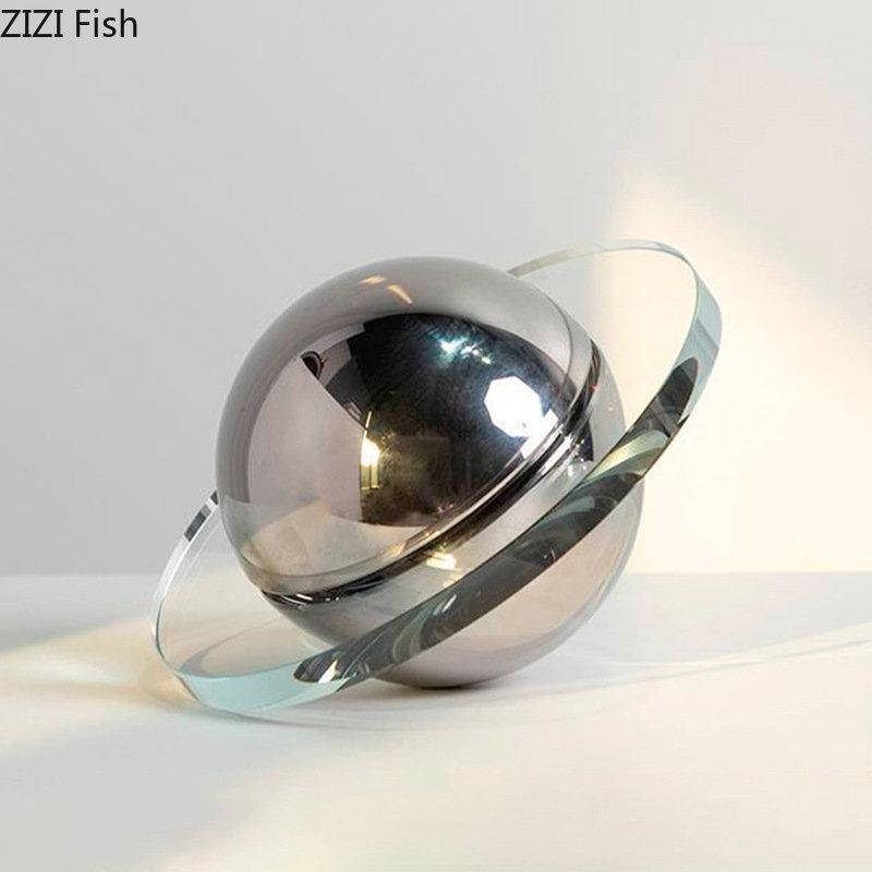 Transparent Crystal Planet Artwork Ornaments Geometric Crystal Crystal Statue Desk Decoration Crafts Sculpture Modern Home Decor