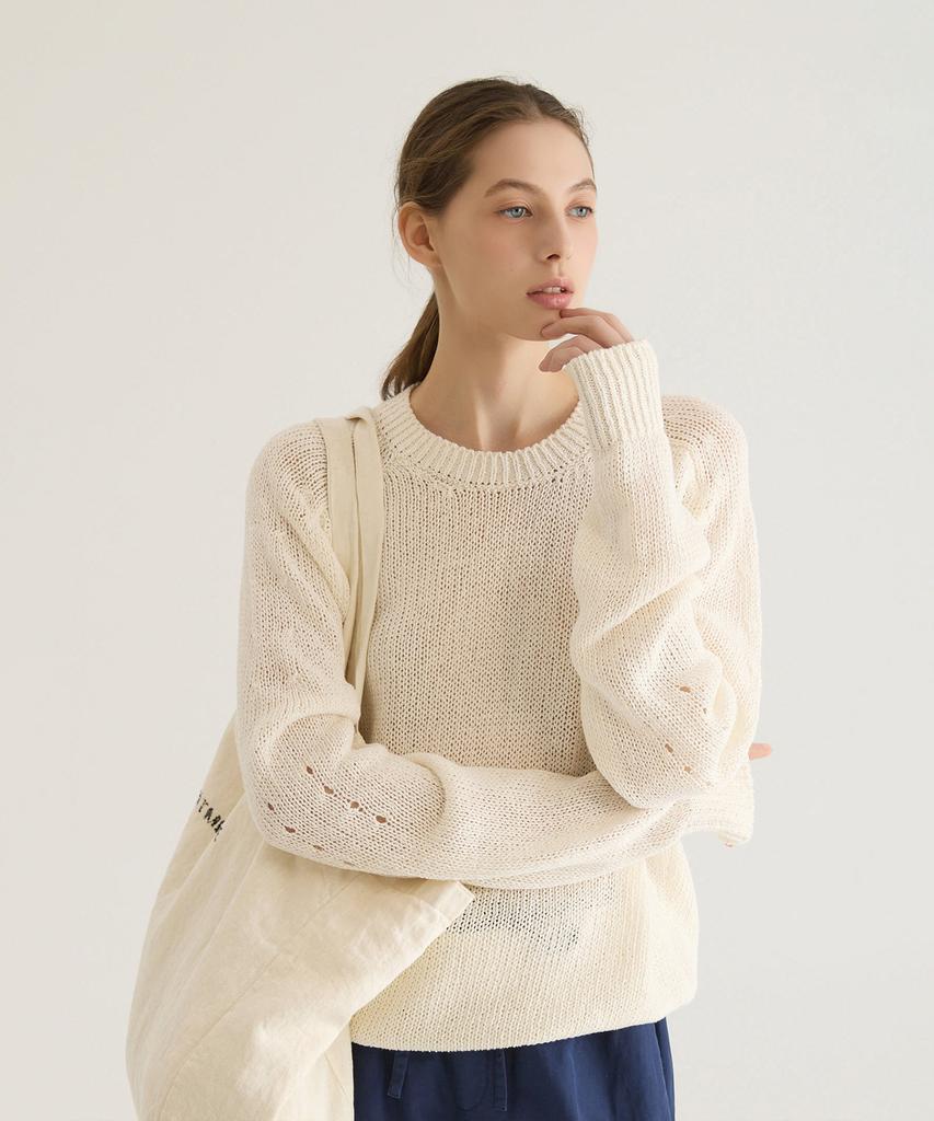Oteumilkape (Unisex) Paper Pullover Knit - Ivory