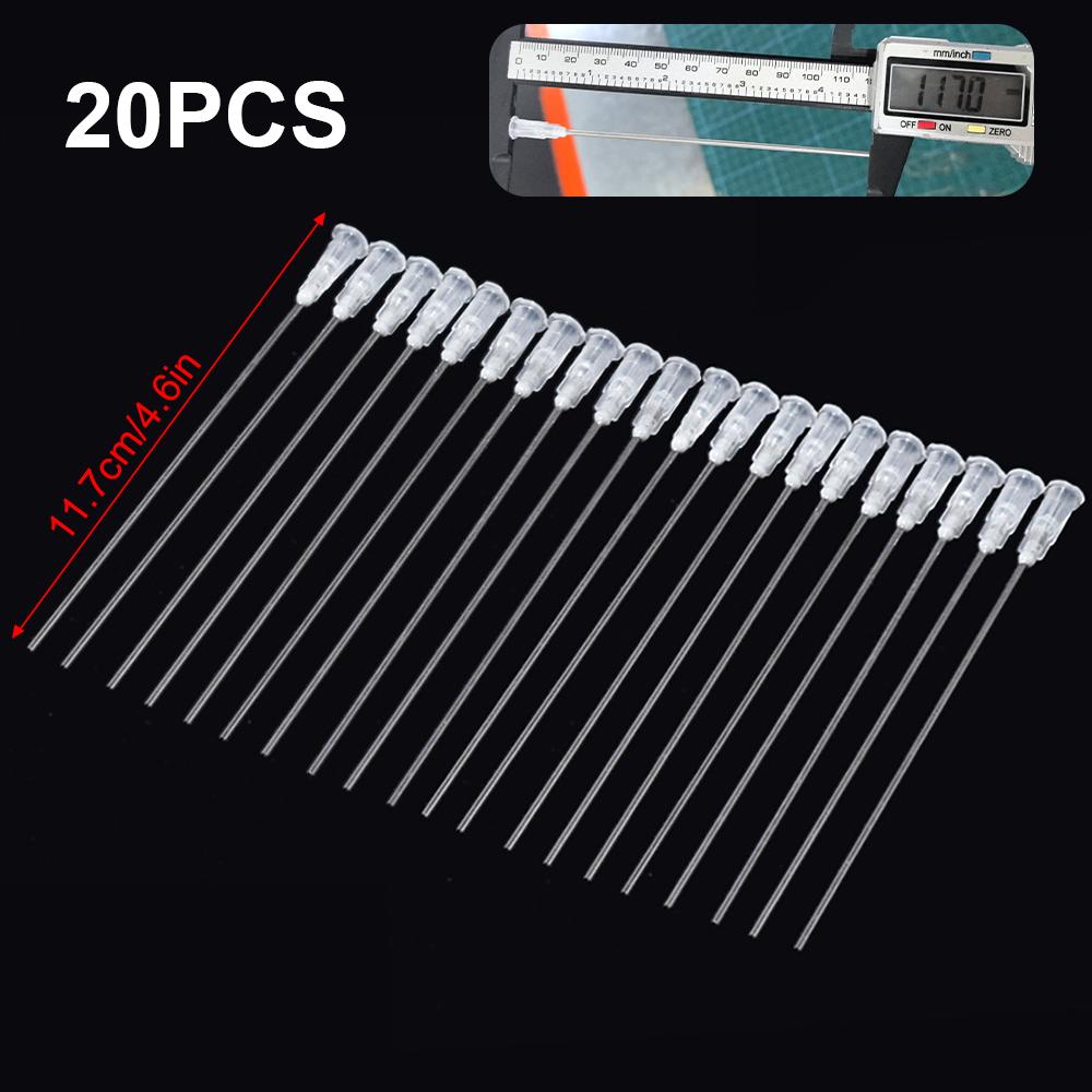 10/20 adet 100MM Paslanmaz Çelik Kör Dağıtım İğneleri Yapıştırıcı Şırınga Düz İğne Uçları Lehim Pastası Mürekkep Yağ Kaynak Akısı İçin