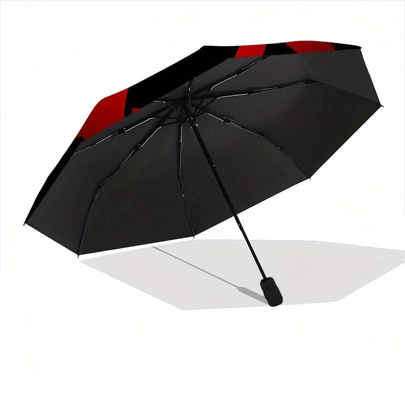 1pc Biohazard Symbol Automatic Folding Umbrella, 8 Ribs for All-Season Use, Portable for Travel & Outdoor Activities054