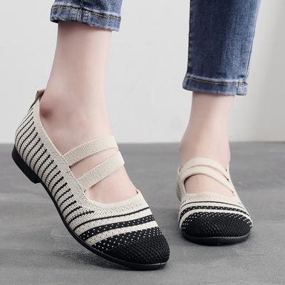 Spring New Trendy Women's Shoes, True Flying Weaving, Shallow Mouth Casual Flats, Korean Version of One-pedal Lazy Shoes, Comfortable Soft Sole