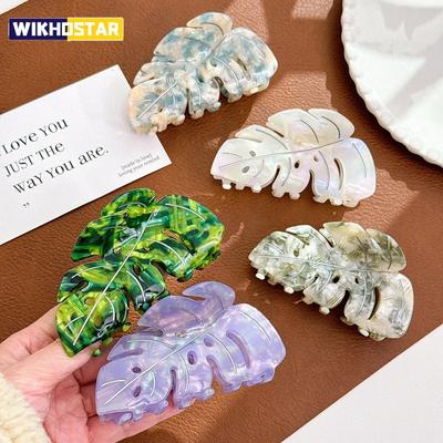 Plantain Leaf Hair Claw Personality Design Acetate Hair Claw Hair Accessories for Women Girls