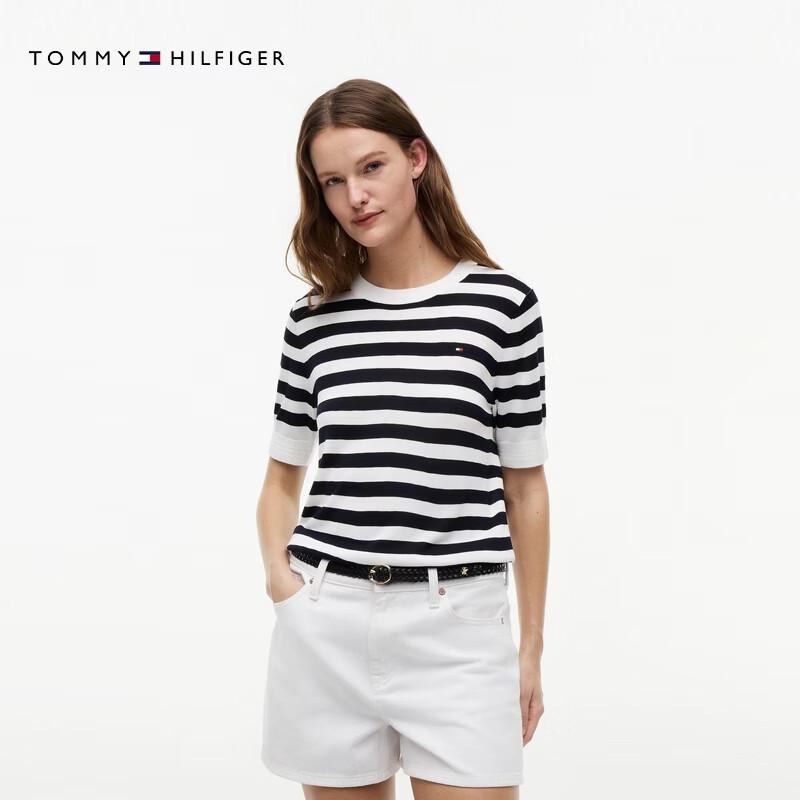 Tommy Hilfiger Women s Striped Short Sleeve Knit Top S