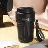 420ml Gradient 316 Stainless Steel Coffee Tumbler, Flip Lid Insulated Travel Mug with Carry Lanyard for Car Office Commute