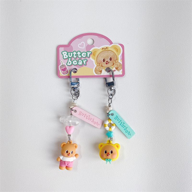 Butterbear Mini Duo Pack Keychain, Adorable & Exquisite Cartoon Bear Bag Charm Pendant