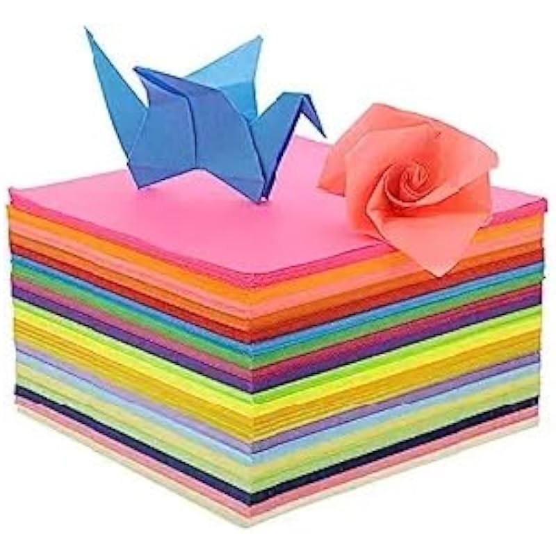 Eclet Neon Origami Paper 15 Cm X 15 Cm Pack of 100 Sheets (10 Sheet X 10 Color) Fluorescent Color Both Side Coloured For