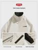 Hong Kong Style Men's Striped Two-Sided Stand-Up Collar Jacket - Casual Loose Fit for Spring and Autumn