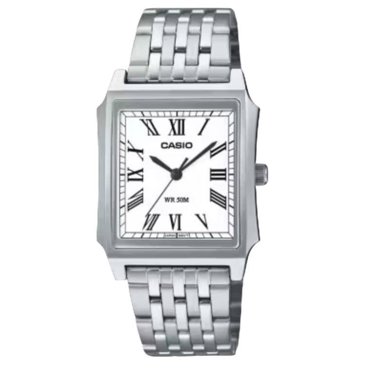 

CASIO Quartz Movement Stainless Steel Strap Watch Men s Watches White Dial MTP-B190D-7BV White Dial