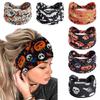 Vintage Halloween & Christmas Women's Elastic Headbands: Skull, Pumpkin & Ghost Designs