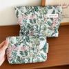 Retro Floral Branch & Leaf Makeup Bag - Portable Storage with Large Capacity Pencil Case
