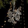 2pcs With Sequins Snowflake Hanging Ornaments Clear Christmas Tree Hanging Ornaments  Shopping Mall