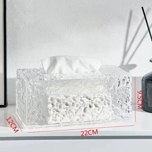 Rektangulär Akryl Servettlåda Hemdekoration Konst Servettlåda Vardagsrum Matbord Servettförvaringslåda Dekoration