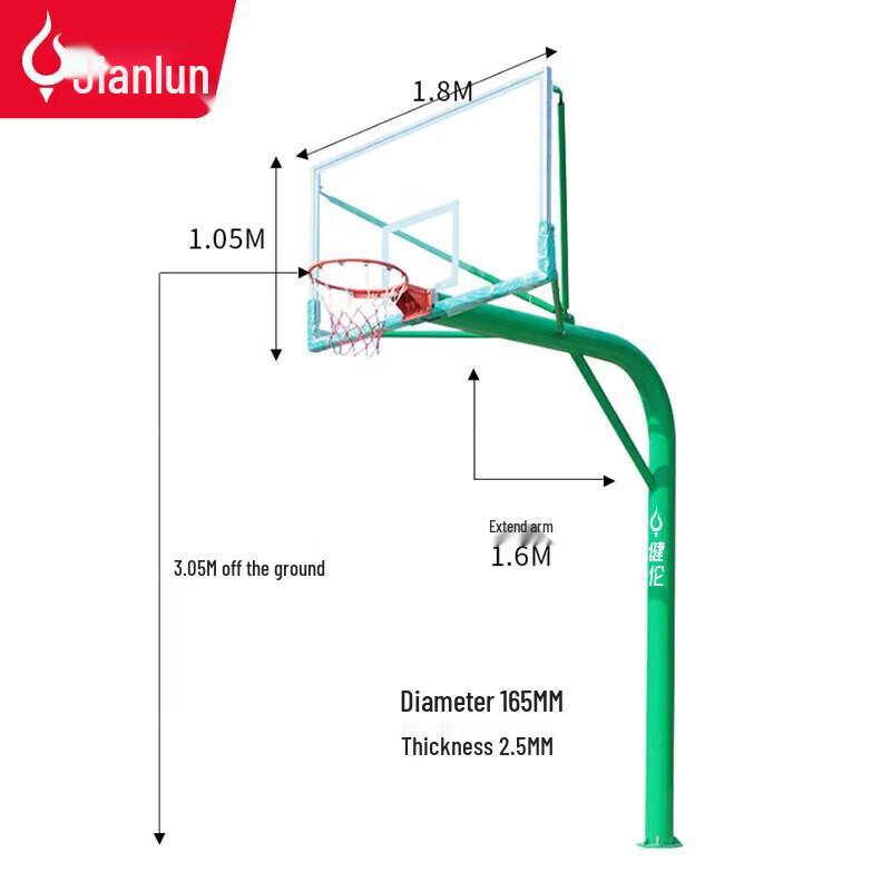 JEEANLEAN Outdoor Portable Basketball Hoop