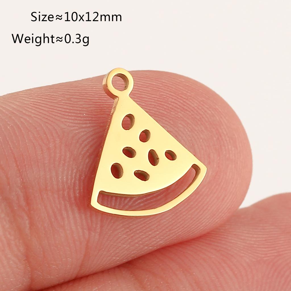 5Pcs Strawberry/Cherry/Pineapple/Watermelon Charms Stainless Steel Fruits Pendants DIY Bracelets Necklace Making Jewelry Making