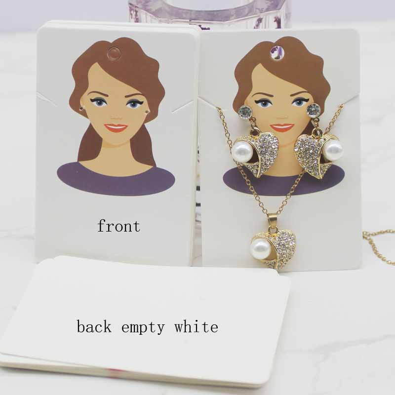 6*9cm 50pc Beauty Head Jewelry Package Card Paper Necklace Earring Display Tag Card Longer Earring Holder Card  Jewelry Package