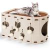 Japanese Style All-in-one Cat House Felt with Toy Hanging Ball Cat Bed Hole Style Stackable Cat Castle House Four Seasons