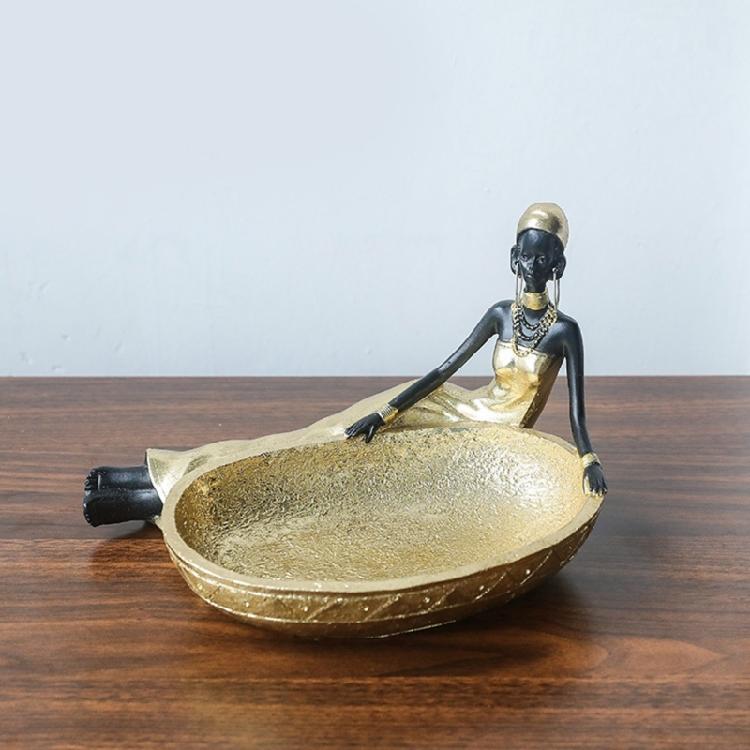 Resins Figure of African Black Woman Sculpture for Adding Cultural Touch to Interior