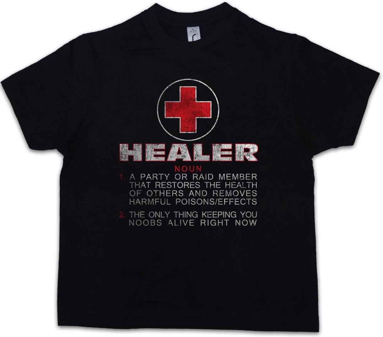 

HEALER ROLE Kids Boys T-Shirt Fun Gamer Gaming Symbol Computer Raid Player- 140