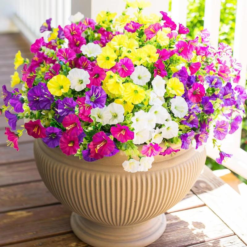 8pcs Artificial Flowers With Uv Protection Indoor And Outdoor Simulation Flowers Decoration Courtyards And Seasonal Celebrations