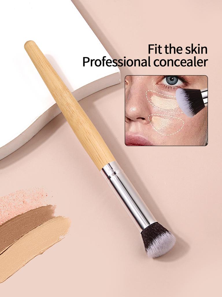 Portable slantedround-head concealerbrush,foundationbrush,soft-bristled makeuptool,precisely conceals darkcircles and acne marks