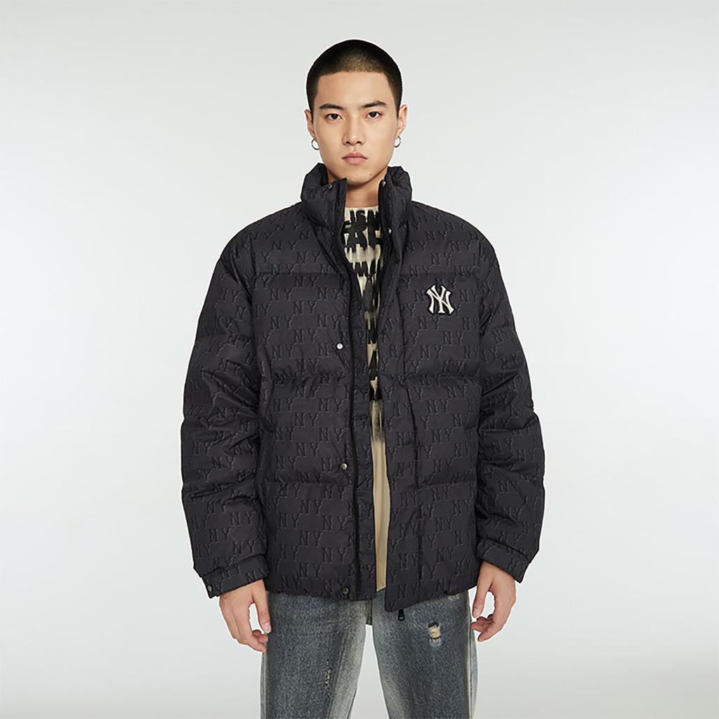 MLB MONOGRAM Down Jackets Unisex Black Stand Collar Thickened Other 3ADJM0736-50BKS