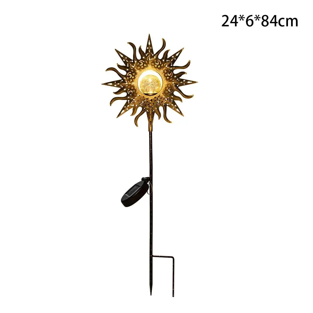 

Solar Iron Sun Light Lamp Driveway Fairy Patio Powered Ip65 Fence Outdoor Lights Lawn Waterproof Dawn Led Dusk Ornaments Metal