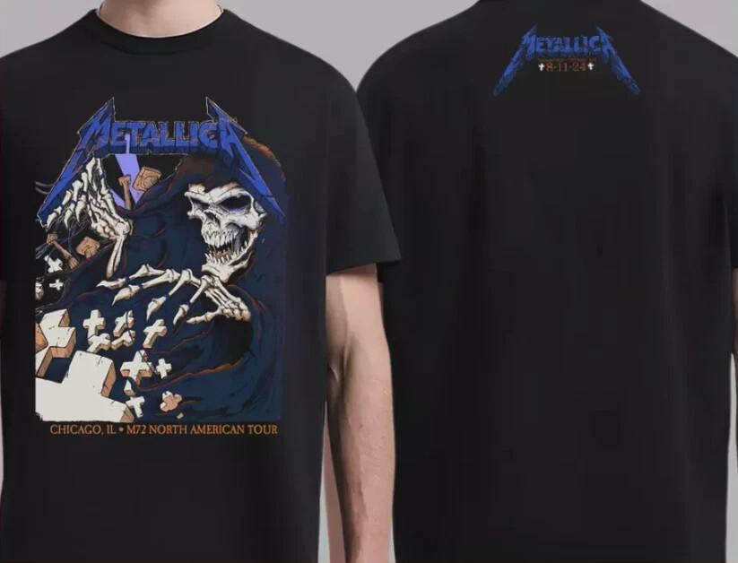 

Metallica M72 Тур 2024 Чикаго Иллинойс 11 Августа Репринт S-4XL Унисекс Футболка L