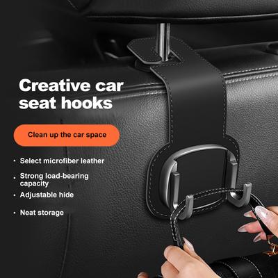 Gancho de carro dobrável universal para assento traseiro de carro, ganchos para encosto de cabeça, clipe de gancho duplo, suporte para armazenamento, acessórios internos
