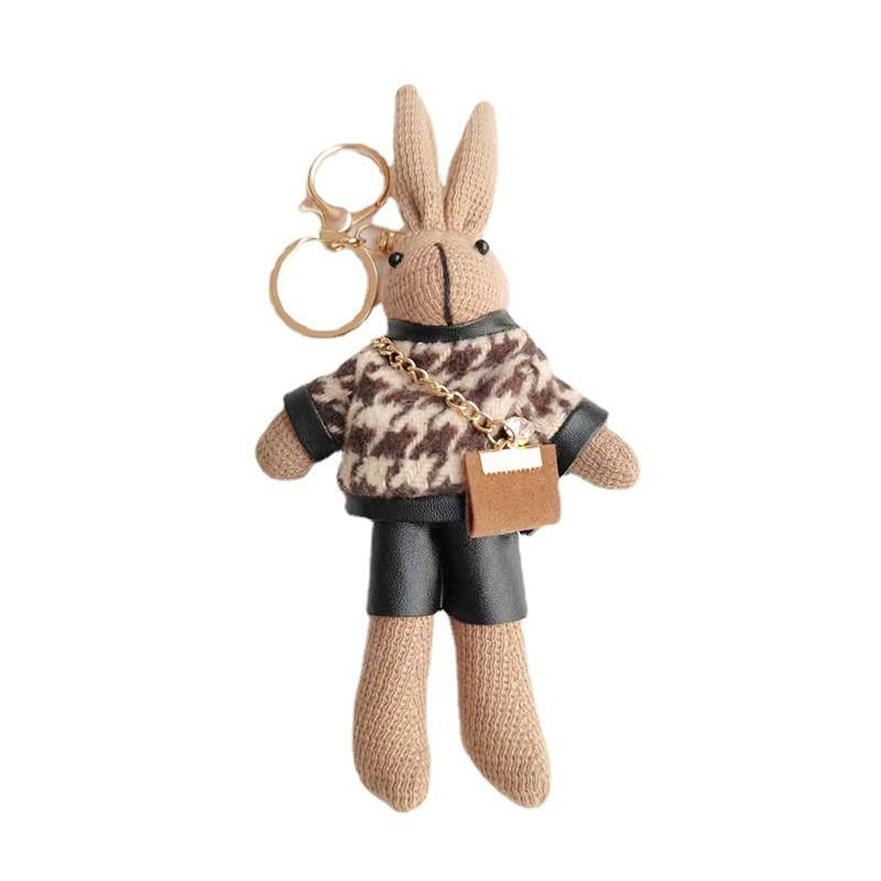 Cuddly Rabbit Plush Doll Keychain 20cm Cute Bunny Plush Toy For Backpack Decoration
