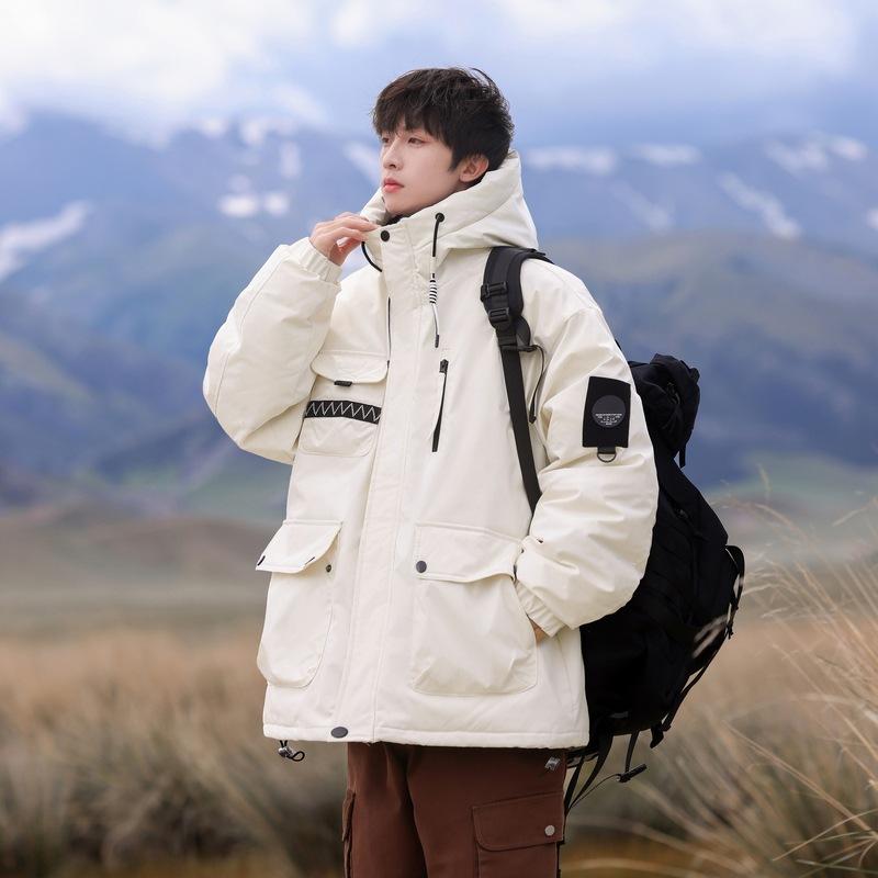 

Winter new fashion trend down jacket oversize outdoor windproof model hooded duck down jacket men M