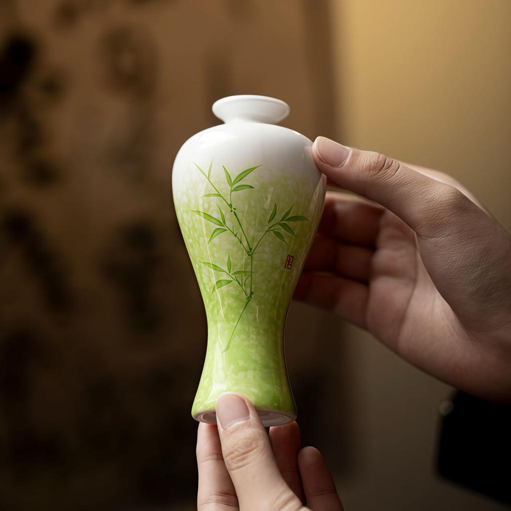 Hand Painted Ceramic Mini Vase Tea Table Decor Hydroponic Flower Vase Tea Ceremony Ornament