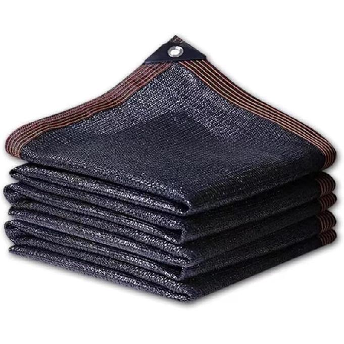 90% Черная Затеняющая Ткань, Защита от Солнца, Прочная Наружная Сетчатая Затеняющая Сеть с Люверсами, Тканевое Затеняющее Покрытие-Навес, Термостойкое для Перголы, Патио, Сада, 6.5x10 Ft