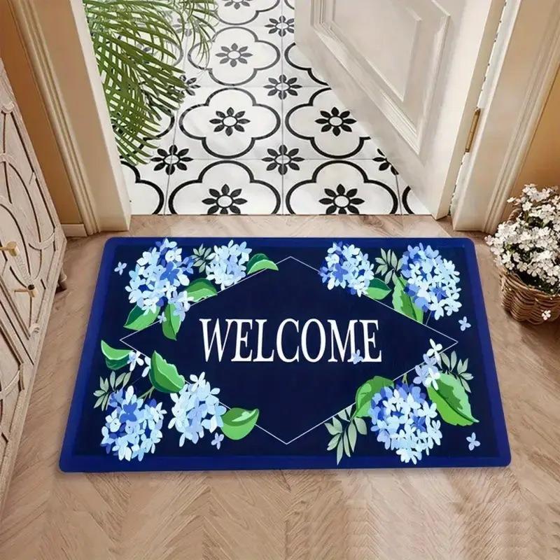 Welcome Hello Home Pattern Doormat  Home Decor Rugbedroom Living Room  Entrance Rugs Kitchen Front Door Nonslip Area Foot Mats