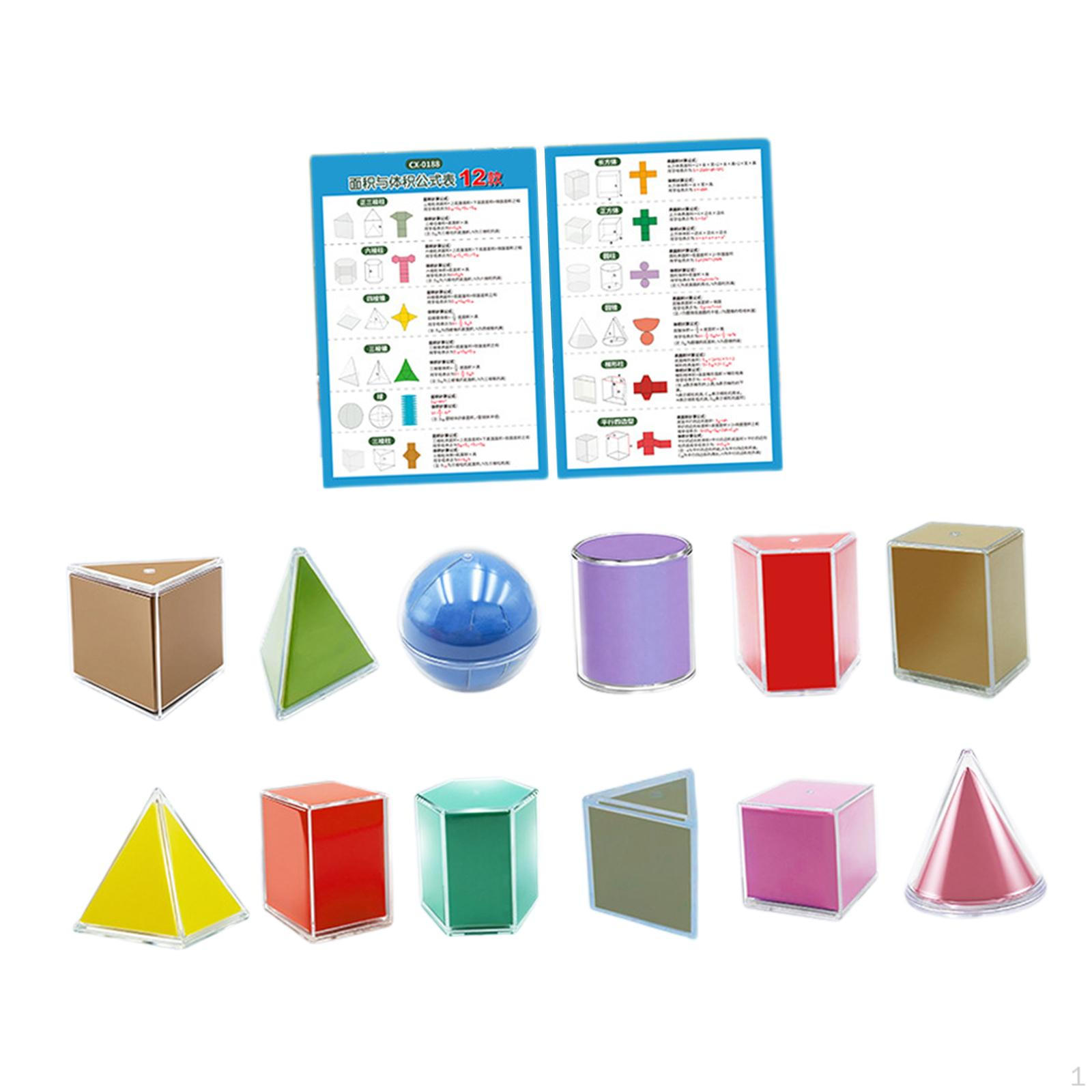 

12Pcs Folding Geometric Shapes Back to School Supplies Geometry Educational Toys Solids